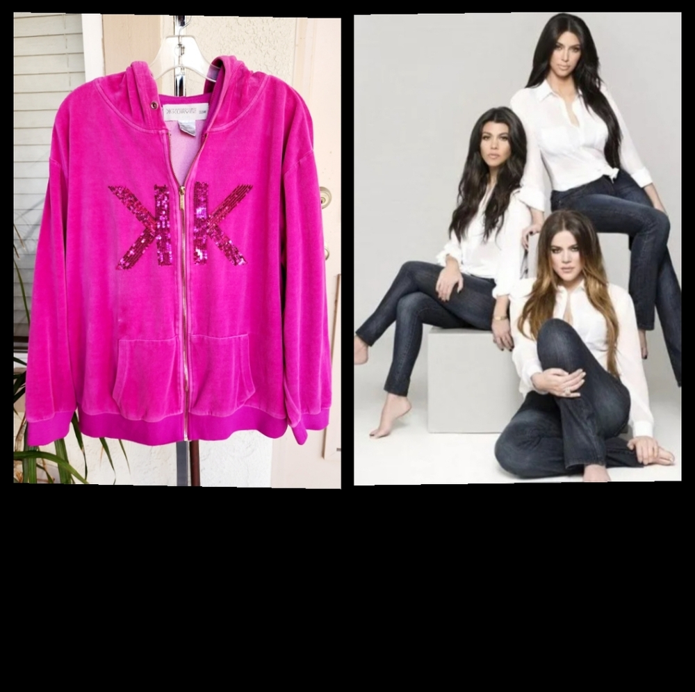 Kardashian Kollection Pink Sequin Hoodie